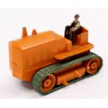 Matchbox Moko, Heavy Tractor, orange body with driver figure, green tracks