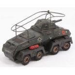Tipp Co, WH-196 "Puma" tinplate and clockwork 8 wheel armoured car, comprising of Germany