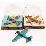 Dinky Toys bubble packed aircraft group, 2 examples comprising No. 718 Hawker Hurricane Mk 2c, and