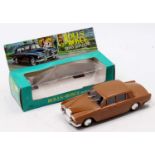 Petrel Toys of Hong Kong plastic friction drive No. 9206 Rolls Royce Silver Shadow, brown plastic