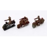 Collection of 3 various hollowcast and composition military dispatch riders to include Durso and