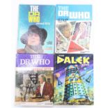 4x Doctor Who annuals authorised editions and books. years include 1976, 1974 and 1973.