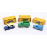 Dublo Dinky Toys boxed group of 3 comprising No. 63 Commer Van, No. 64 Austin Lorry, and No. 67