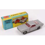 Corgi Toys No. 320 Ford Mustang Fastback 2+2, silver body, red interior, and jewelled headlights,