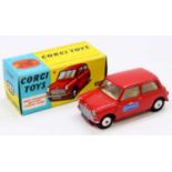 Corgi Toys No. 225 Austin Seven, comprising red body with yellow interior and spun hubs, with