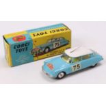 Corgi Toys No. 323 Citroen DS19 in Monte Carlo trim, pale blue body with white roof, lemon