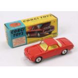 Corgi Toys, No.239 Volkswagen 1500 Karmann Ghia red body, white interior, suitcase and spare wheel