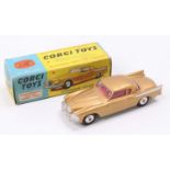 Corgi Toys No. 211S Studebaker Golden Hawk, metallic gold body, with white flashes, and a red