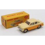 A Dinky Toys No. 166 Sunbeam Rapier saloon comprising of cream and orange body with matching cream