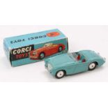 Corgi Toys, 300, Austin Healey Sports Car, very rare pale blue with red interior, spun hubs,