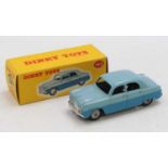 A Dinky Toys No. 162 Ford Zephyr saloon comprising of two-tone blue body with grey Supertoys hubs