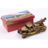 Wells Brimtoy tinplate and clockwork No. 136 Army Lorry with Anti-Aircraft Gun comprising a