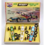 A Triang Toys Ltd Mini-Hi-way seriesNo. 1 racing car gift set comprising of Silverstone, Usaki,