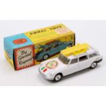 Corgi Toys No. 475 Citroen Safari Olympic Winter Sports Car comprising of a white body with brown