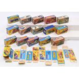 One tray containing a collection of mixed Matchbox empty boxes, mixed Superfast, Rollermatics, and