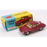 Corgi Toys, 316 NSU Sport Prinz, metallic magenta body with silver side stripes, lemon yellow