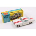 Corgi Toys No. 325 Ford Mustang Fastback 2+2 competition model, comprising of a white body with