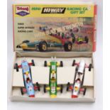 A Triang Toys Ltd Mini Hi-way series No. 1 race car gift set comprising of Silverstone, Le Mans, and