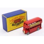 Matchbox, No.5A London Bus, redy body with metal wheels, paper labels, number plate recess to