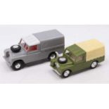 A Roxy Toys of Hong Kong No. 434 friction drive plastic Land Rover LWB, green body, white
