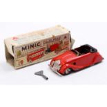 Triang Minic tinplate clockwork No. 14M Streamlined Sports Tourer (Chrysler Airflow), comprising a