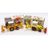 NZG 1/35th scale boxed earth moving equipment, 2 examples of JCB 3CX, with the first being No. 216