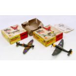 Dinky Toys Boxed Battle of Britain Aircraft Group, 2 boxed examples comprising No.721 Junkers JU 87B