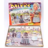 A BBC TV Dr Who and the Daleks wooden stand up jigsaw, with William Hartnell in a London scene