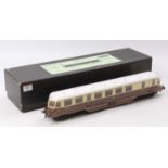 WJ Vintage/ETS, 0 Gauge, GWR diesel railcar, chocolate and cream (M-BM) with instructions