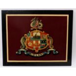 A mid 20th century picture hand painted on wooden board depicting the Midland Railway insignia, 63 x