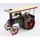 Mamod TE1 Live Steam Traction engine, of usual specification and colour way, with a steering rod, in