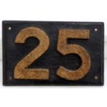 A Great Eastern Railways reputedly Harleston of Norfolk No. 25 gate numbers raised on black wooden