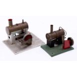 A pair of freelance design stationary spirit fired live steam plant to include an L Raes & Co. of