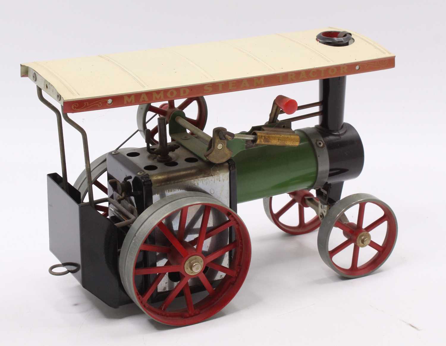 Mamod TE1 Live Steam Traction engine, of usual specification and colour way, with a steering rod, in - Image 2 of 2