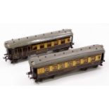 Two No.2 Hornby Special Pullman coaches, brown & cream with grey roofs: 1932-5 Arcadia, composite,