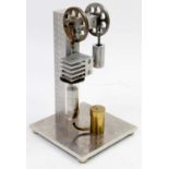 A kit built vertical Stirling Type Vacuum Engine, made by David Bull Wisbech 2014, housed in a