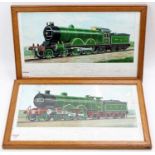 A pair of framed and glazed Alf Cooke Ltd North Eastern Railway locomotive prints depicting No.