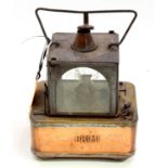 A BR Midland Railways hand lamp complete with original BR burner, the original glass has been etched