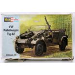 A Revell ESCI 1/9th scale VW Kubelwagen Typ 82 model kit with parts sealed in packets, comes with