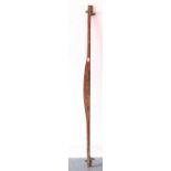 An original railway interest oak and brass track measuring stick, complete with elevation and level,