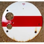 An original British Railways enamel shunting signal sign marked Ely Limited Ash 19-72 to reverse,