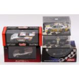 A collection of 5 1/43rd scale racing cars, with examples including a Minichamps Opel V8 DTM as