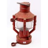 A Seahorse of Great Britain steel 360° ship's lantern, complete with original oil burner, carry