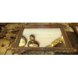 An Italian style silvered and gilt framed rectangular wall mirror, with floral urn and swag