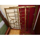 A late Victorian painted iron double bed, having twin iron side rails