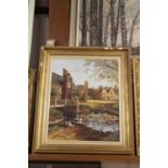 Don Butlin - The village pond, oil on canvas, signed lower left, 55x45cm In good condition, frame