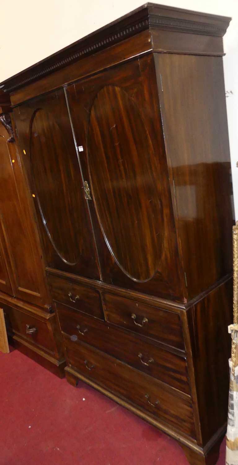 A 19th century mahogany linenpress, w.123cm