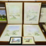 Assorted amateur watercolours to include landscape examples (6)