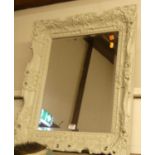 Painted composition framed and bevelled rectangular wall mirror, 66x58cm