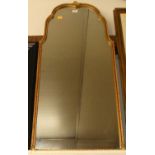 A gilt framed wall mirror, with shaped plate, mid-20th century, 97 x 42cm